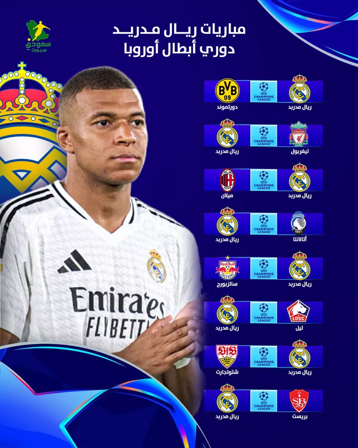 اتفرج من البيت.. موعد مباراة ريال مدريد القادمة في دوري أبطال أوروبا والقنوات الناقلة والتشكيل