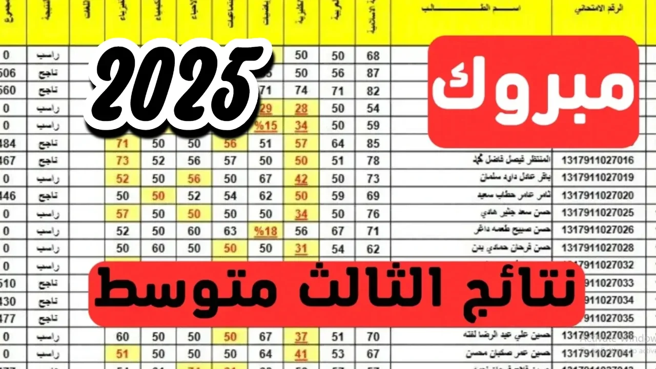 “Iraq Results“ الآن استخراج نتائج الثالث متوسط تمهيدي 2025 عموم العراق أدبي وعلمي بالرقم الامتحاني results.mlazemna.com