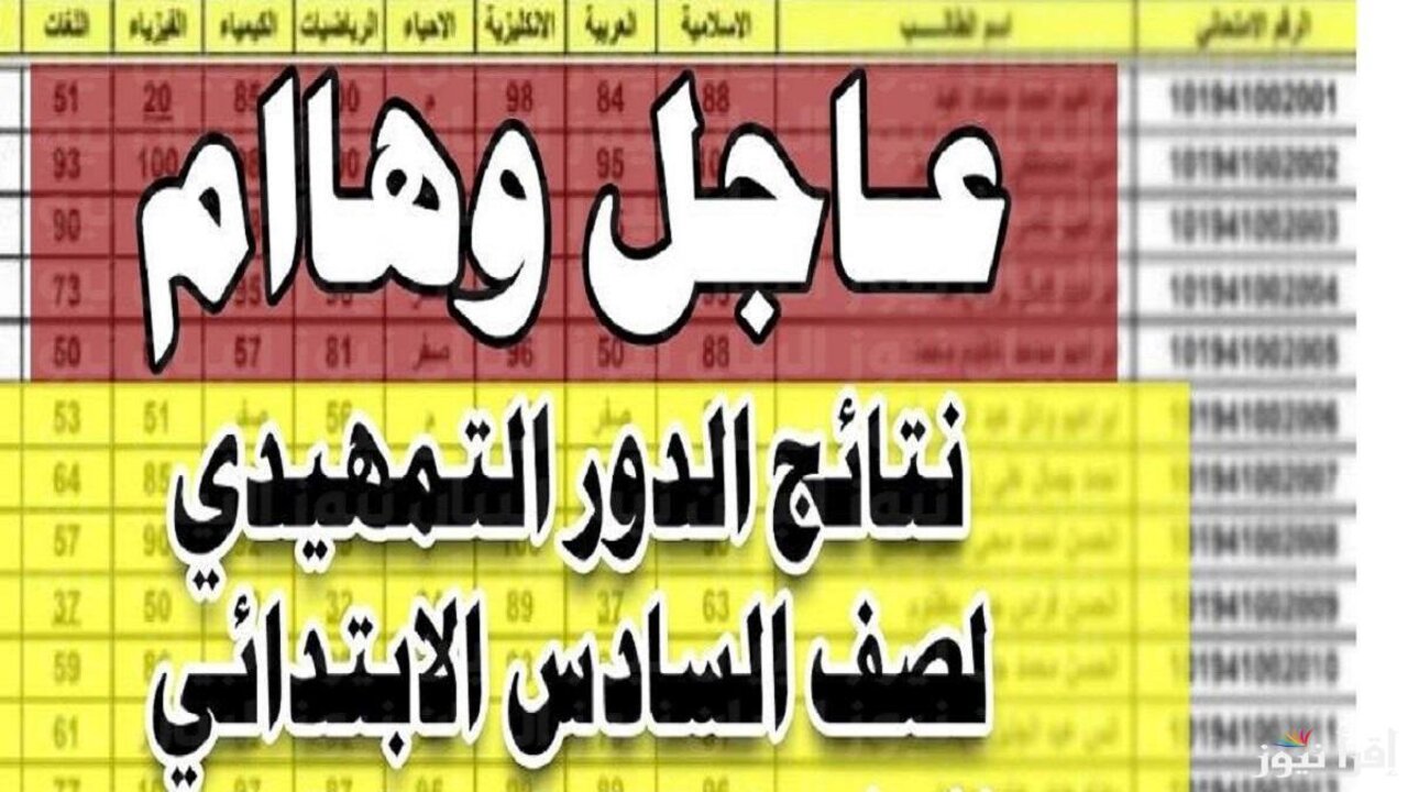 بــرابــط مبـــاشــر.. رابــط نتائج السادس الابتدائي الدور الأول 2025 الرصافة/الكرخ/نينوي/بغداد MALAZEMNA نــزلهــا pdf